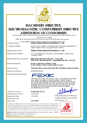 FEXIK CE Certificate